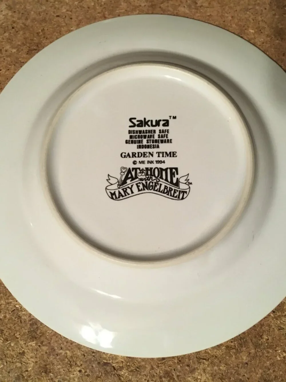 SET OF 8 1994 GARDEN TIME AT HOME WITH MARY ENGELBREIT SAKURA STONEWARE 8